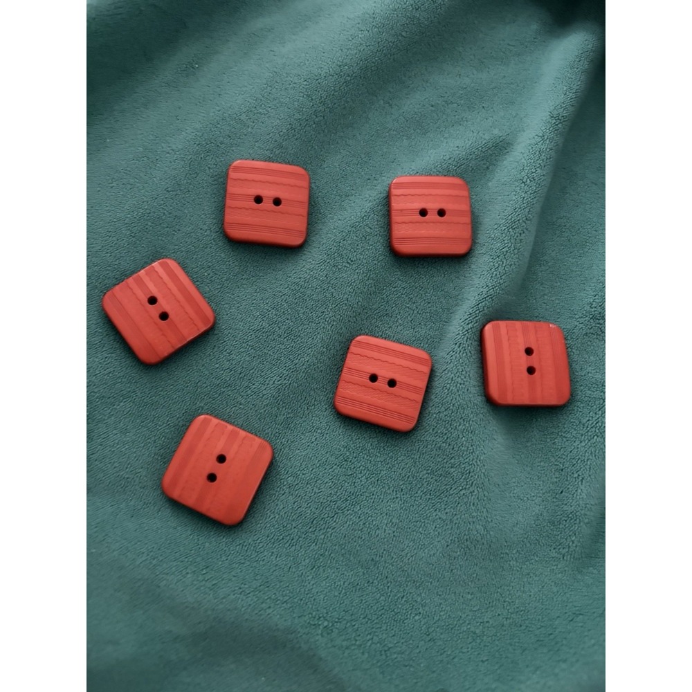 Square Red Button Set Of 6 - Picture 1 of 2